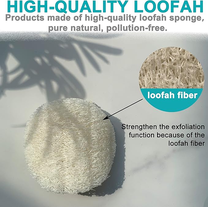 18 pcs/Set Natural Exfoliating Face Pad Loofah Sponge Facial Brush - Makeup Remover - Shower Scrubber - Remove Dead Skin - Body Bath Spa for Men & Women - Renewable Resource - Pack of 18