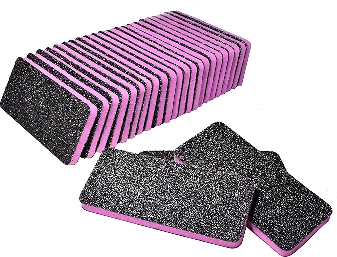 New AMT 25 PCS Pedicure Foot File Grit 60/60, Black Callus Remover File, Nail Files for Pets, Emery Boards for Pet Grooming, 60 Grit Foot File (25 PCS -Pink Center)