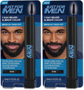 Just for Men Beard & Brow Color, Temporary Color, Black | Fuller Look | 1-Day | Pack of 2 | 30 Applications