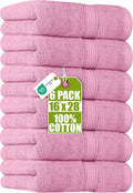 Utopia Towels 6 Pack Premium Hand Towels Set, 16 by 28 inches, 100% Ring Spun Cotton, Ultra Soft and Highly Absorbent 600GSM Towels for Bathroom, Gym, Shower, Hotel, and Spa, Pink