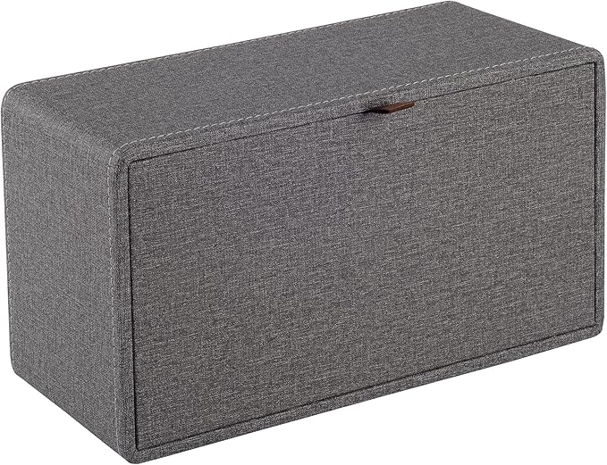 High-end Leather Tissue Box Holder Two Color Matching,Rounded Rectangle Napkin Pumping Paper Case Dispenser, Facial for Home Bathroom Dresser Office Automotive Decoration (Gray)