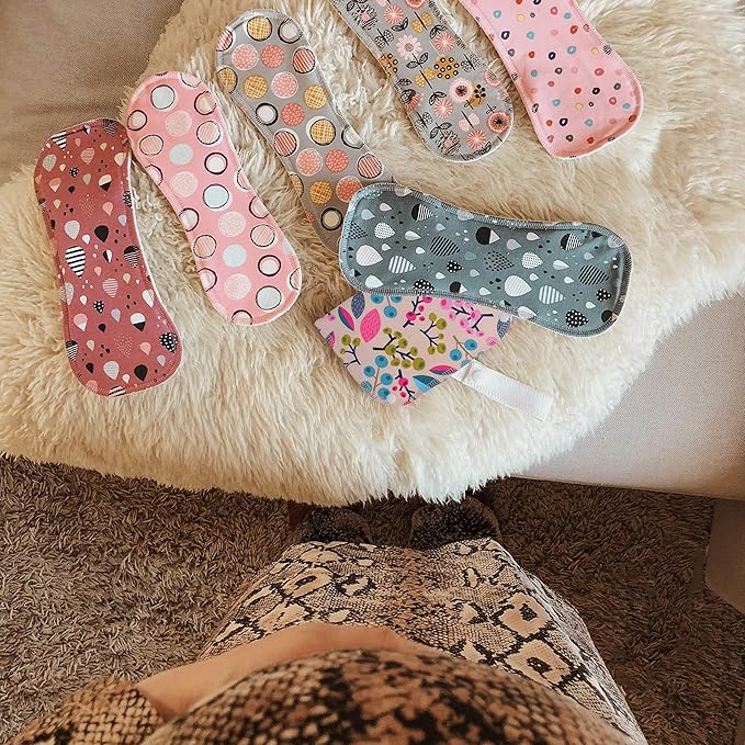 Wet Bag with Double Pocket; Keep The Fresh Pads on one Side, Used Ones on The Other; Perfect Storage for Reusable Sanitary Pantyliners, Menstrual Towels, Makeup Remover and Washable Nursing Pads