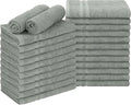 Utopia Towels Cotton Bleach Proof Salon Towel 16 by 27 inches, Bleach Safe Gym 100% Cotton Hand Towel, 24 Pack, Grey
