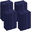 GREEN LIFESTYLE Bulk Washcloths 13x13 48 Pack - Face Towel, Wash Clothes for Body and Face - 100% Pure Cotton Wash Cloths for Your Body (Navy Blue)