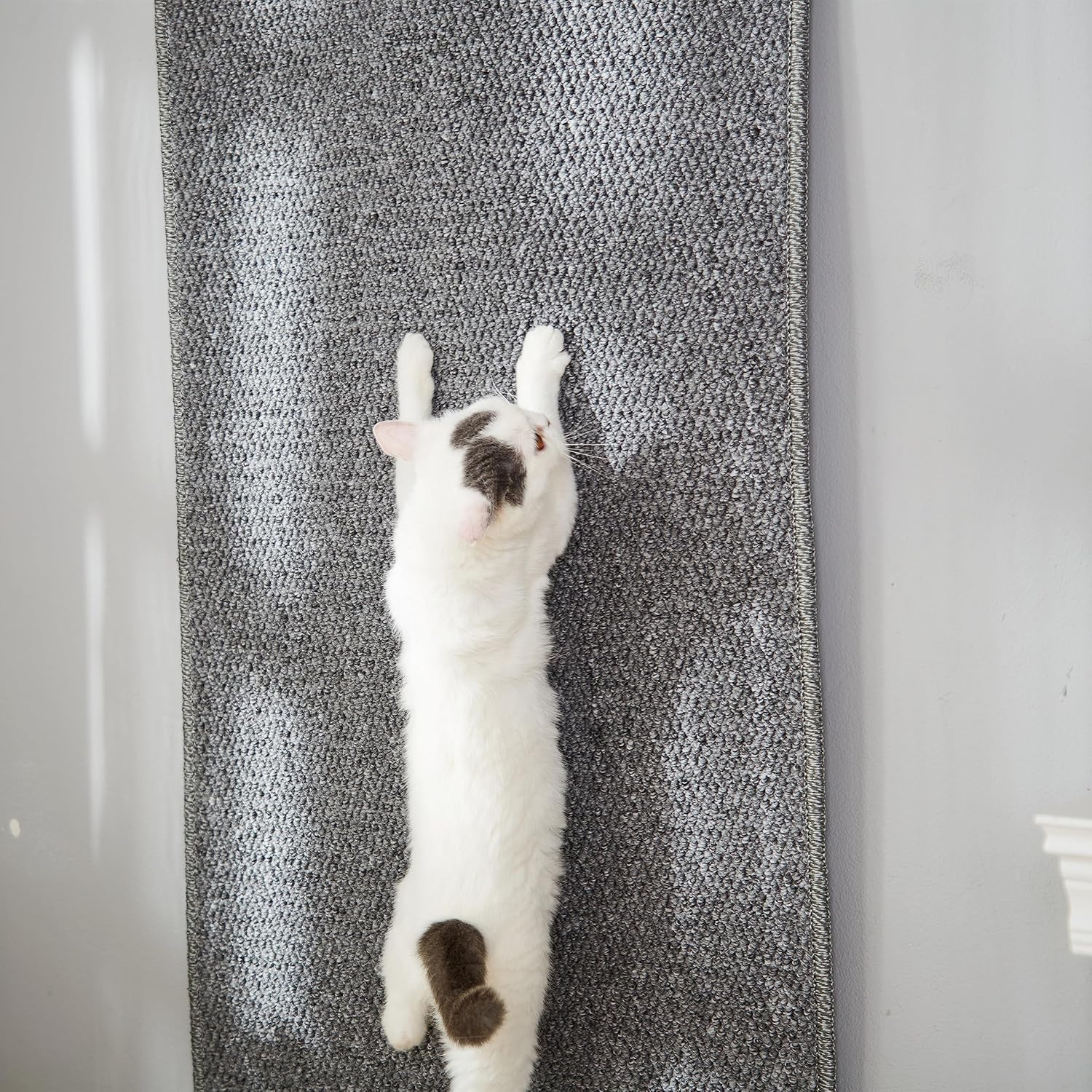 SHENGOCASE 67"x 23.6" Thickened Cat Wall Climbing Carpet, Cat Wall Furniture Scratcher, Scratching Post, Couch Sofa Protector (Grey)