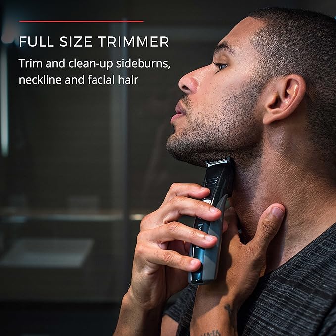 Remington Head to Toe Advanced Rechargeable Powered Body Groomer Kit, Beard Trimmer (10 Pieces), 6.3 Inch, Black